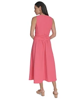 Calvin Klein Women's V-Neck Twist-Front Midi Dress