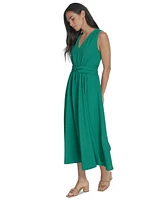 Calvin Klein Women's V-Neck Twist-Front Midi Dress