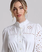 Avec Les Filles Women's Eyelet Shirtdress