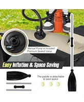 Inflatable Fishing Float Tube with Pump Storage Pockets and Fish Ruler