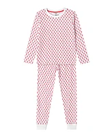 Organic Cotton 2PC Pajama Set, Pink City (Pink & White)