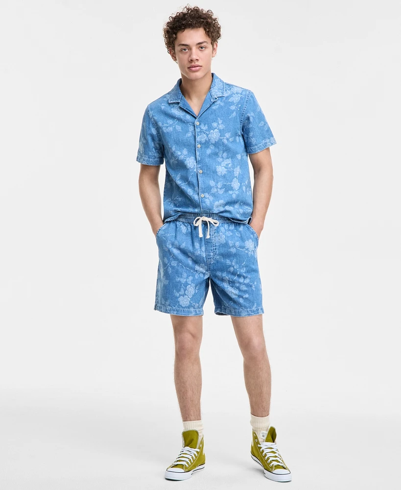 Sun + Stone Men's Denim Floral Shorts, Exclusively at Macy's