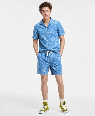 Sun + Stone Men's Denim Floral Shorts, Exclusively at Macy's