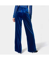 Bebe Women's High Waist Velour Wide Leg Pant