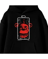 Five Nights At Freddy's Red Freddy Crew Neck Long Sleeve Youth Black Hooded Sweatshirt-xl