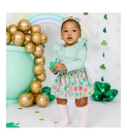 Sweet Wink Baby Girls Girl Lucky Charm St. Patrick's Day Long Sleeve Tutu Bodysuit