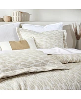 Ihi Home Edgewood Cotton King Duvet Cover Set/3, Natural