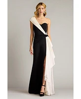 Tadashi Shoji Lune Waterfall Sash Gown