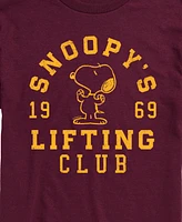 Airwaves Men's Peanuts Snoopy's Lifting Club Short Sleeve T-Shirt