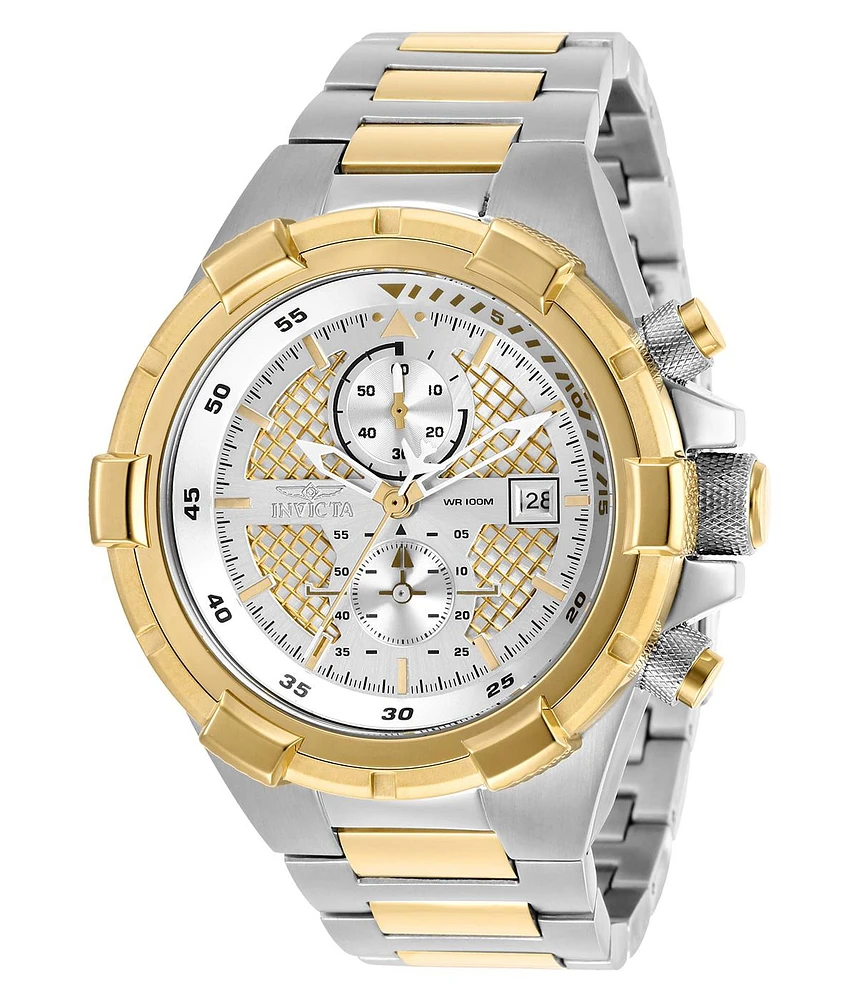 Invicta Men's 28120 Aviator Quartz Multifunction Silver, Gold Dial Watch