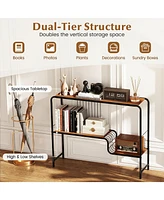 Console Table with Storage Shelf Modern Accent Table for Living Room Organization