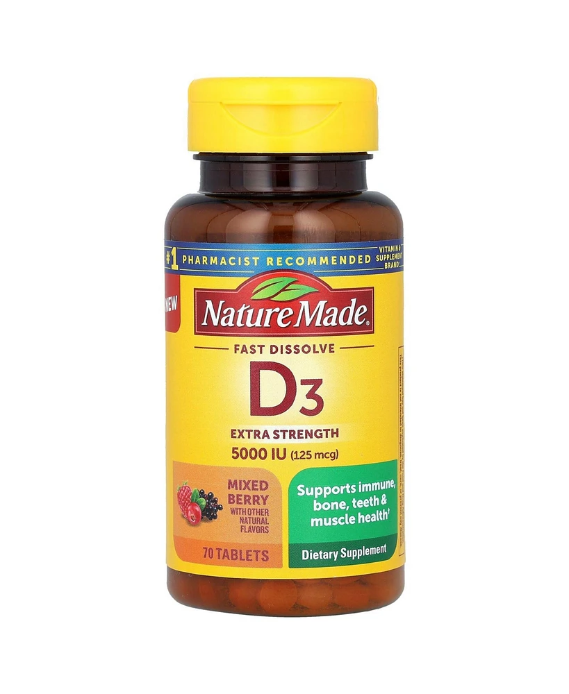 Nature Made Fast Dissolve D3 Extra Strength Mixed Berry 5 000 Iu (125 mcg)