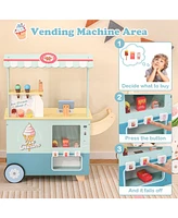 Kids Ice Cream Truck Playset with Vending Machine Fun Pretend Play Toy for Toddlers