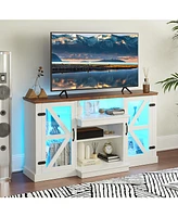 Media Console Table with 3-Level Shelves & 22 Dynamic Led Modes Modern Tv Stand for Living Room