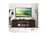 Tv Cabinet with 3 Adjustable Shelves and Anti-Tipping Kits Secure Entertainment Center for Living Room