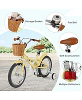 Kids Adjustable Bike with Reflectors and Bell Safe Bicycle for Children Aged 4-7 Years Old