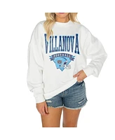 Gameday Couture Women's White Villanova Wildcats Good Vibes Premium Fleece Drop Shoulder Pullover Sweatshirt