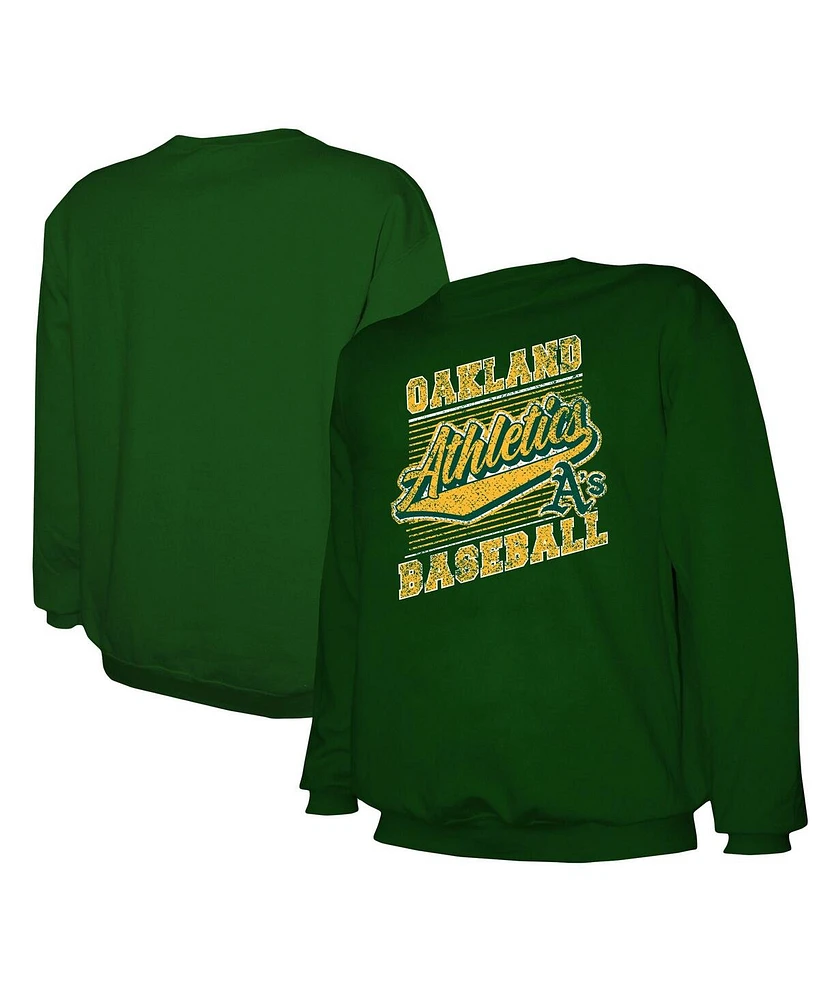 Stitches Men's Green Oakland Athletics Pullover Sweatshirt