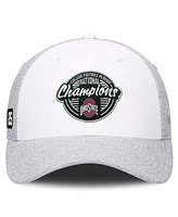 Top Of the World Men's White/Heather Gray Ohio State Buckeyes College Football Playoff 2024-2025 National Champions Script Adjustable Hat