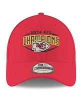 New Era Men's Red Kansas City Chiefs 2024 Afc Champions 9FORTY Adjustable Hat