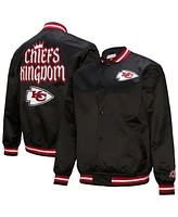 Mitchell & Ness Men's Black Kansas City Chiefs Double Down Satin Full-Snap Jacket