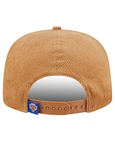 New Era Men's Tan New York Knicks Victory Grove Corduroy Sneaker Pin Golfer Adjustable Hat