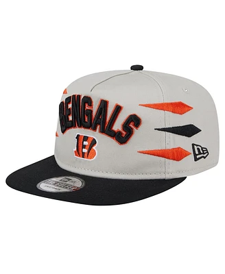 New Era Men's Stone/Orange Cincinnati Bengals Athletic Golfer Snapback Hat