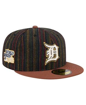 New Era Men's Brown Detroit Tigers Vintage Herringbone 59FIFTY Fitted Hat