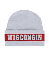 Under Armour Men's Gray Wisconsin Badgers Jacquard Cuffed Knit Hat