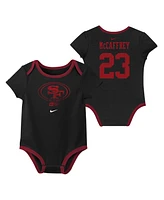 Nike Baby Boys and Girls Christian McCaffrey San Francisco 49ers Name Number Bodysuit, 3-Pack