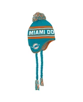 Outerstuff Preschool Aqua Miami Dolphins Jacquard Tassel with Pom Knit Hat