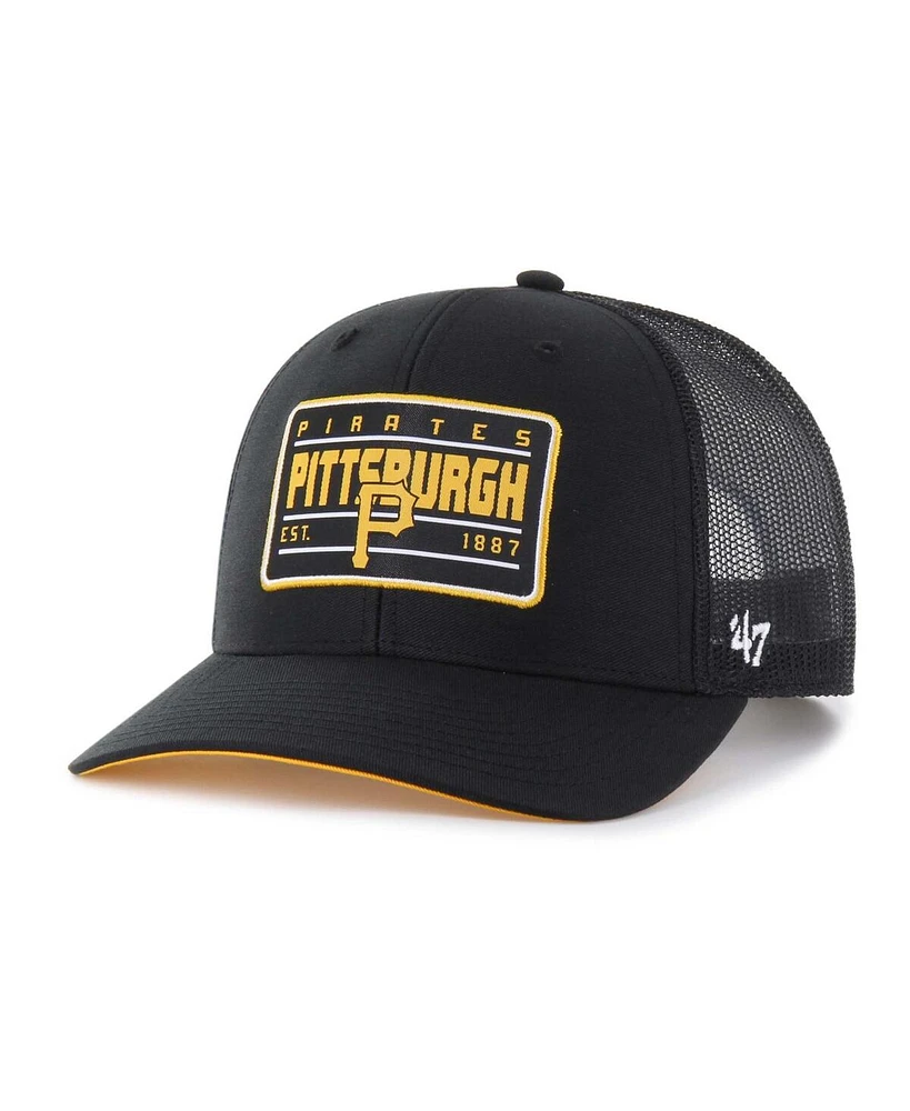 '47 Brand Men's Black Pittsburgh Pirates Hardline Trucker Adjustable Hat