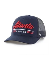 '47 Brand Men's Navy Atlanta Braves Garner Trucker Adjustable Hat