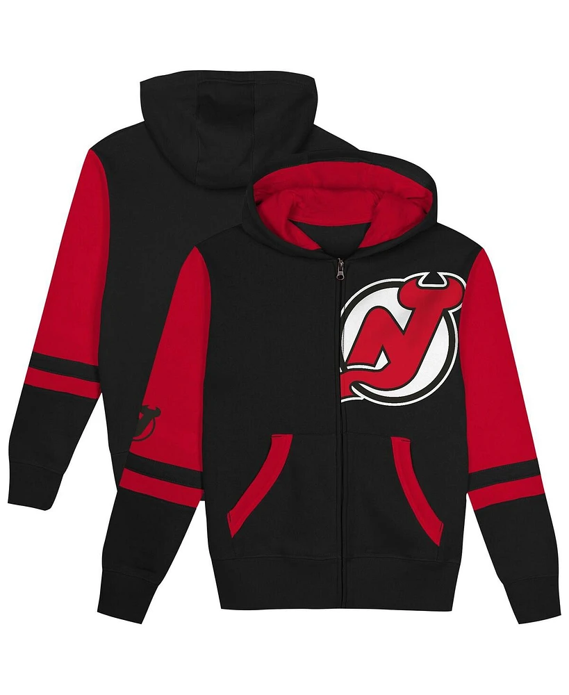 Outerstuff Preschool Black New Jersey Devils Face Off Full-Zip Hoodie