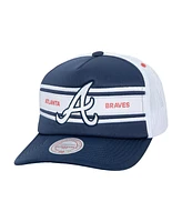 Mitchell & Ness Men's Navy Atlanta Braves Sideline Trucker Adjustable Hat