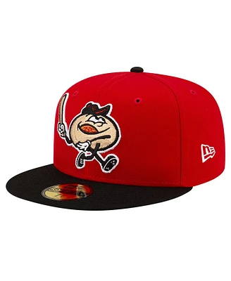 New Era Men's Red/Black Erie SeaWolves Theme Night Pepperoni 59FIFTY Fitted Hat