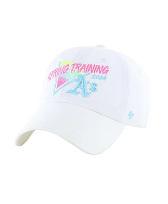 '47 Brand Men's White Athletics 2024 Spring Training Vapor Wave Clean Up Adjustable Hat