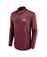 Fanatics Men's Maroon Minnesota Golden Gophers Quarterback Mock Neck Quarter-Zip Top