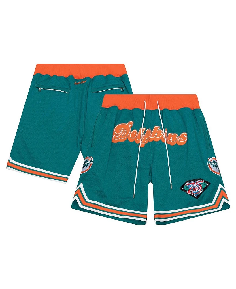 Mitchell & Ness x Just Don Men's Aqua Miami Dolphins Throwbacks Shorts