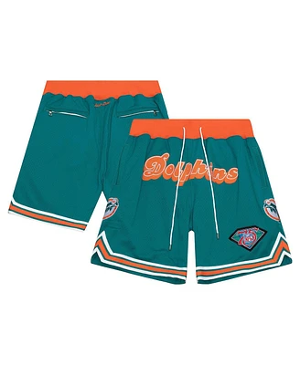 Mitchell & Ness x Just Don Men's Aqua Miami Dolphins Throwbacks Shorts