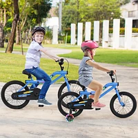 Kids Bike Led Lighted Adjustable with Training Wheels Perfect for 4-7 Years Old Kids