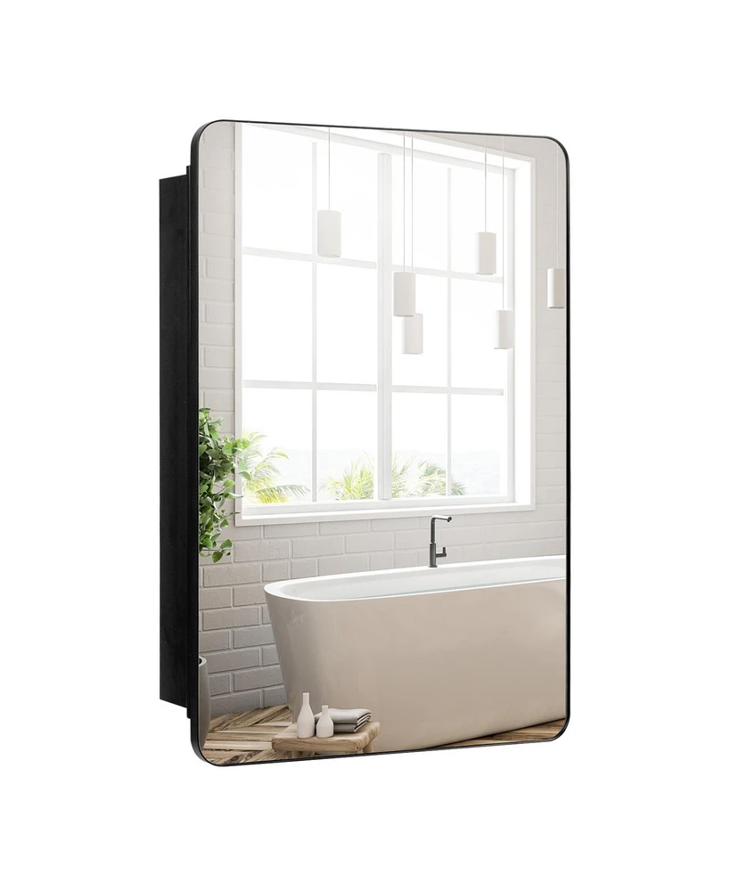 Multi-Functional Bathroom Mirror Cabinet with Adjustable Shelves