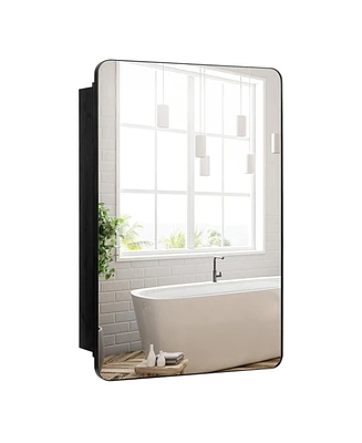 Multi-Functional Bathroom Mirror Cabinet with Adjustable Shelves