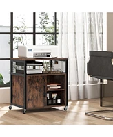 File Cabinet on Wheels with Charging Station and Cable Management Hole for Organized Convenient Office Storage