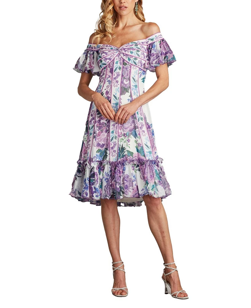 Tadashi Shoji Breeze Floral Print Chiffon Dress