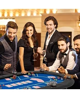 Foldable Poker Table with 8 Cup Holders Convenient and Compact for Game Night Fun
