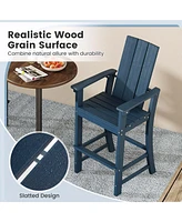 Tall Adirondack Chair with Ergonomic Backrest Armrests & Footrest for Backyard