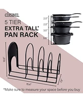 Cuisinel Heavy Duty Pots and Pans Organizer - Extra Large 5-Tier Rack - Holds Cast Iron Skillets, Dutch Oven - Durable Construction