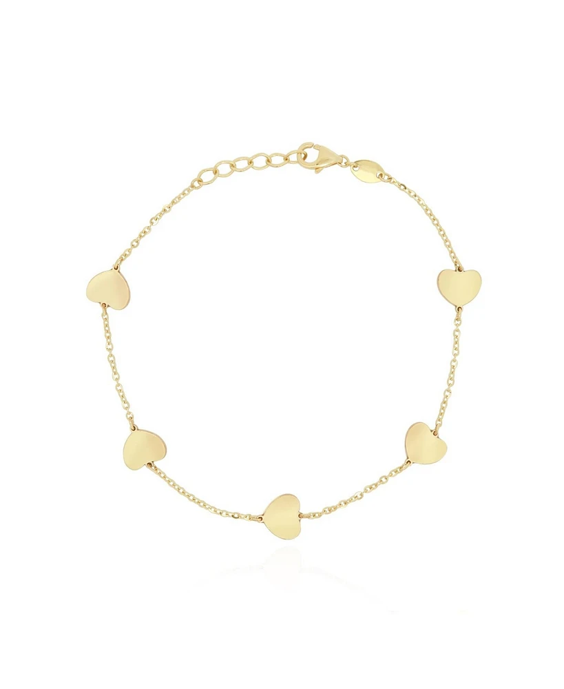 The Lovery Gold Heart Station Bracelet 14K Gold