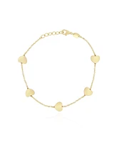 The Lovery Gold Heart Station Bracelet 14K Gold